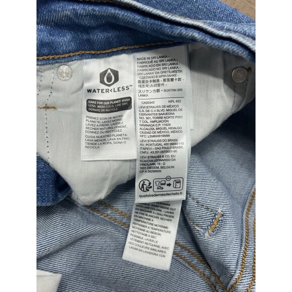 Levis Wedgie Straight Jeans Womens 32 Blue Button-Fly High-Rise Cotton 33x28 - Picture 6 of 11